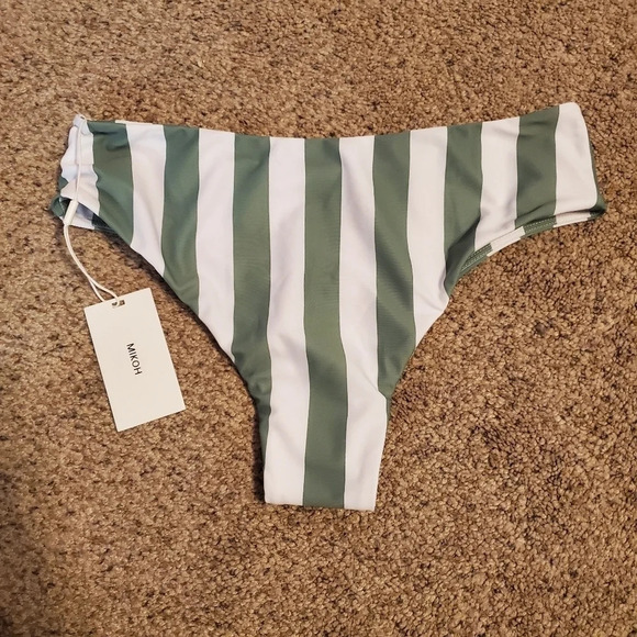Mikoh Retro Stripe Maui Bondi 2 Swim Bottoms L - Picture 3 of 6